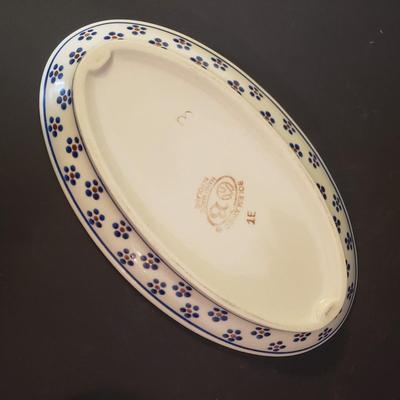 LOT 89K: Polish Pottery Platter, Serving Dishes & Dessert Cups