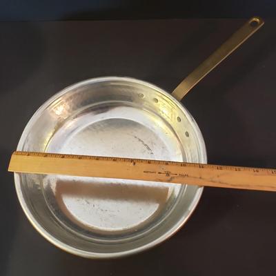 LOT 94K: Ruffoni Italian Frying Pan with Collection of Copper Pots & Pans