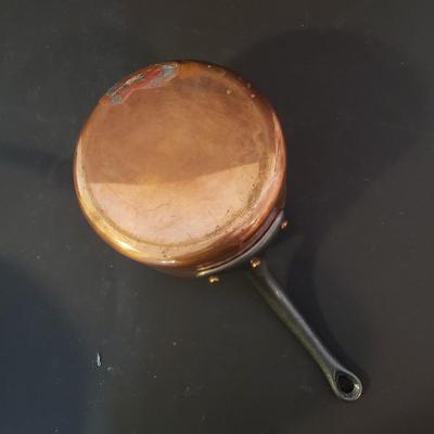 LOT 94K: Ruffoni Italian Frying Pan with Collection of Copper Pots & Pans