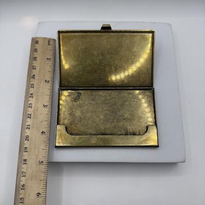 LOT 116J: Vintage Brass Rhinestone Crab Business Card Holder