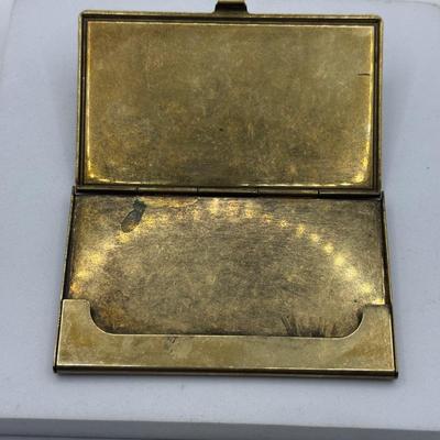 LOT 116J: Vintage Brass Rhinestone Crab Business Card Holder