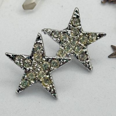 LOT 117J: Stars + Moons Pierced Earrings, Heidie & Jo Star Charm Set, Peace Sign Earrings & More