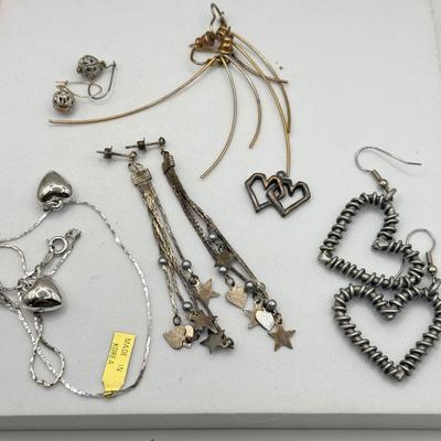 LOT 118J: Hearts Collection: Wire Metal Earrings, Bracelets & More