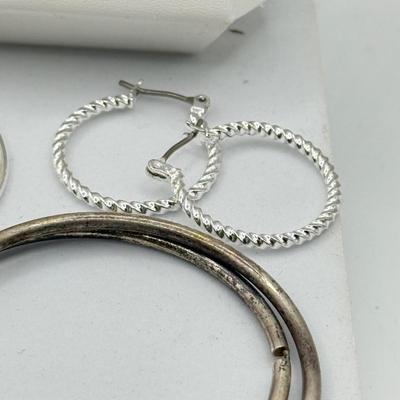 LOT 119J: Hoop Earrings: Silver Plated w/ Swarovski Crystals, House of Harlow 1960, Croft & Barrow Sensitive Ears Set & More