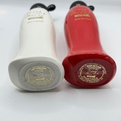 LOT 131K: Cherry & Chic by Moschino Bottles (empty), Guerlain Red Perfume Bottle (empty) & Empty Romance by Ralph Lauren