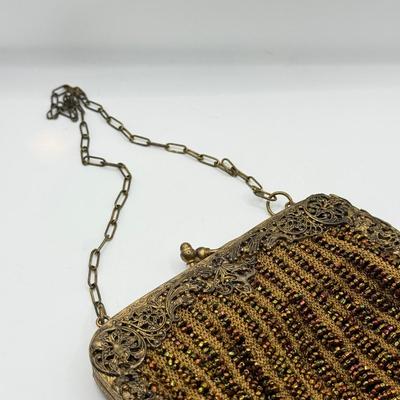 LOT 132K: Gorgeous Vintage Handmade Beaded Handbag