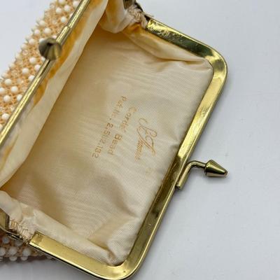 LOT 133K: Vintage Beaded German Handbag & Corde Bead Change Purse