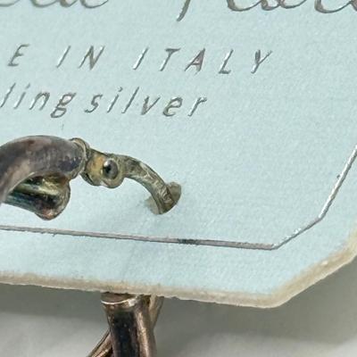 LOT 137J: Three Pairs New Mia Fiore Italian Sterling Silver Earrings w/ Matching 925 Earrings & Pin (14.18g)