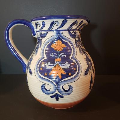 LOT 142L: Italian Ceramic Dinnerware with Italian Style Pitcher & Mug