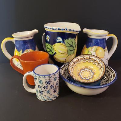 LOT 143K: Collection of Ceramics from Around the World & Starbucks Barista Lemon Pitcher