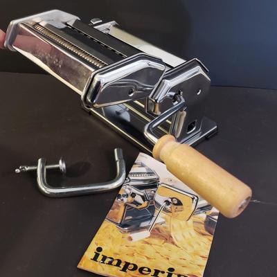 LOT 144L: Imperia Italian Pasta Maker, New Pasta Drying Rack & Large Serving Dishes