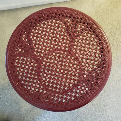 LOT 148M: Thonet Style Bentwood Cane Top Side Table/Stool & Pier One Daisy Upholstered Chair