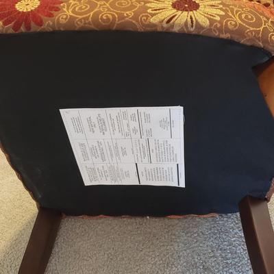 LOT 148M: Thonet Style Bentwood Cane Top Side Table/Stool & Pier One Daisy Upholstered Chair