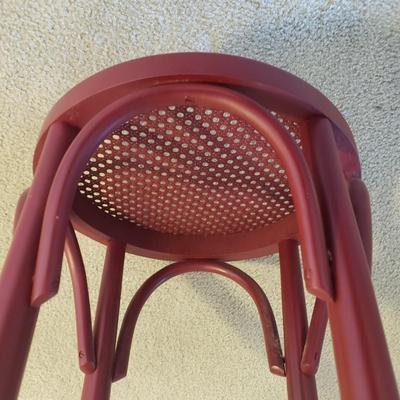 LOT 148M: Thonet Style Bentwood Cane Top Side Table/Stool & Pier One Daisy Upholstered Chair