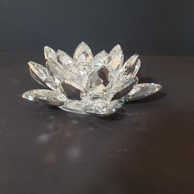 LOT 154L: Orrefors Vase & Candle Holder, Lotus Flower Candle Holder & More