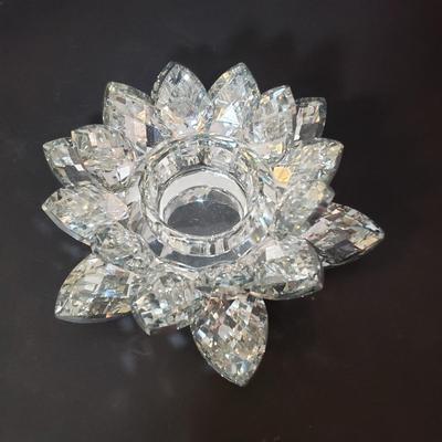 LOT 154L: Orrefors Vase & Candle Holder, Lotus Flower Candle Holder & More