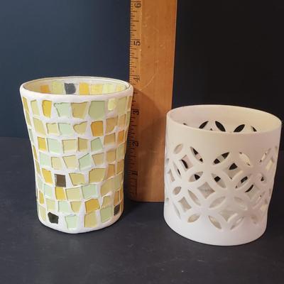 LOT 155L: Collection of Home Decor-Lamp, Faux Orchid, Candle Holders & More