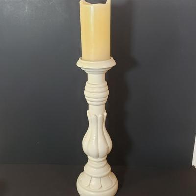 LOT 155L: Collection of Home Decor-Lamp, Faux Orchid, Candle Holders & More