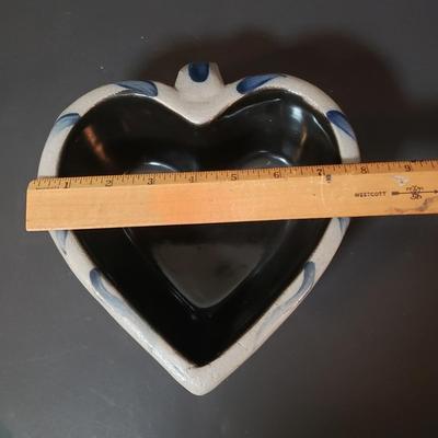 LOT 156L: Rowe Pottery Heart Dish, Salmon Falls Soap Dispenser, Watson Pottery Pear Dish & More