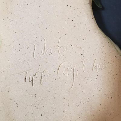 LOT 156L: Rowe Pottery Heart Dish, Salmon Falls Soap Dispenser, Watson Pottery Pear Dish & More