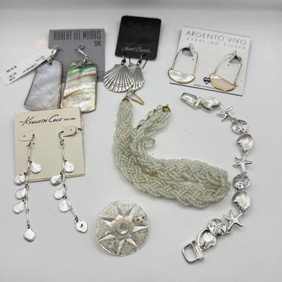 LOT 161J: NWT Argento Vivo Sterling Silver Earrings, Laurel Birch NWT Shell Earrings, Kenneth Cole Reaction NWT Earrings, Abalone...