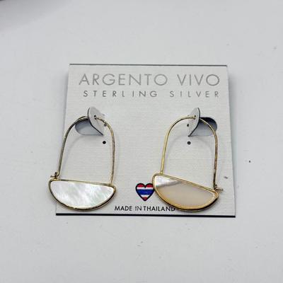 LOT 161J: NWT Argento Vivo Sterling Silver Earrings, Laurel Birch NWT Shell Earrings, Kenneth Cole Reaction NWT Earrings, Abalone...