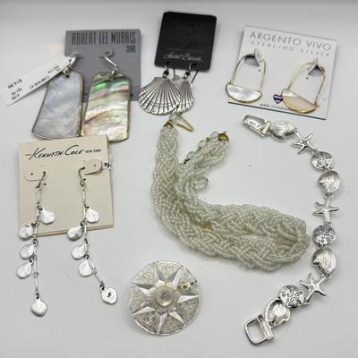 LOT 161J: NWT Argento Vivo Sterling Silver Earrings, Laurel Birch NWT Shell Earrings, Kenneth Cole Reaction NWT Earrings, Abalone...