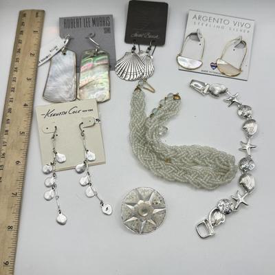 LOT 161J: NWT Argento Vivo Sterling Silver Earrings, Laurel Birch NWT Shell Earrings, Kenneth Cole Reaction NWT Earrings, Abalone...
