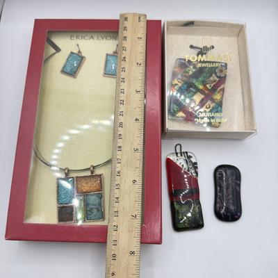 LOT 162J: Erica Lyons Necklace & Earring Set in Box, Tommasi Jewellery Murano Glass Necklace & More