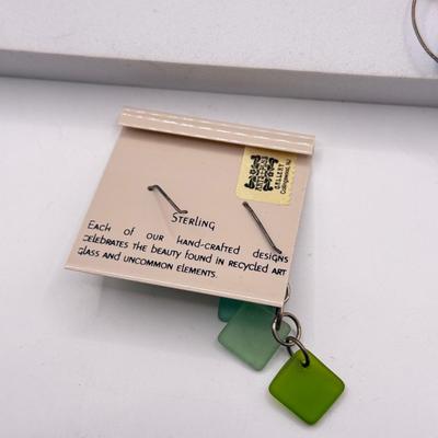 LOT 163J: Vintage Blue Glass Bead Earrings & Bracelets, Sea Glass Earrings, More Blue Bead Bracelets & More