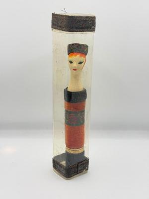 LOT 164J: Fabulous 1962 Revlon Les Mannequins Doll Lipstick No. 9210 w/ REAL Lipstick inside! includes Original Box w/ Lid & Modern...