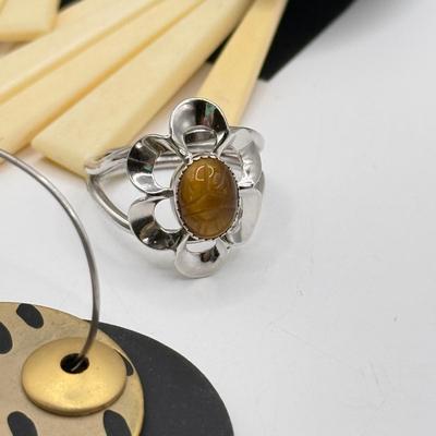 LOT 167J: Boho Tribal Brass & More Pierced Drop Earrings