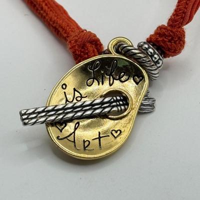 LOT 173J: Artist's Collection: Large Ceramic Paint Palette Pin, Pendant, Brooches & Sunset NWT Earrings