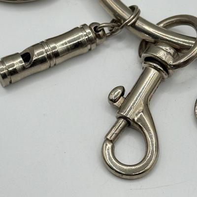 LOT 174J: Charm Bracelet full of Heart Charms, a Locket & Keychains