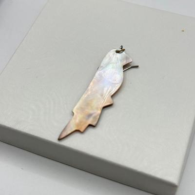 LOT 178J: Abalone & Shell Earrings including Fantastic Pair of Carved Bird Earrings