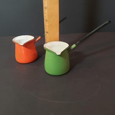 LOT 181K: Le Creuset Mugs, Stoneware Baking Dishes & Turkish Coffee Pourers