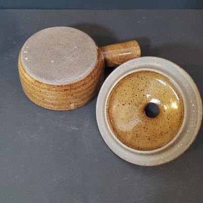 LOT 182K: Large Mortar & Pestle made in England with Stoneware Kitchen Necessities Assortment