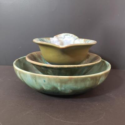 LOT 183K: Collection of Drip Glaze & Other Art Pottery Servingware