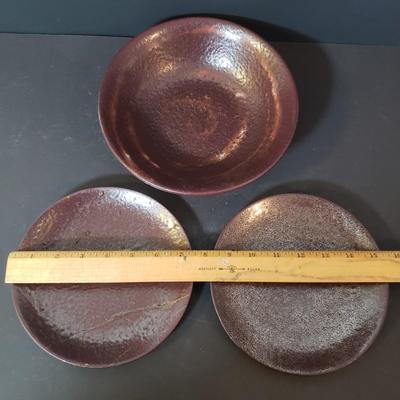 LOT 183K: Collection of Drip Glaze & Other Art Pottery Servingware