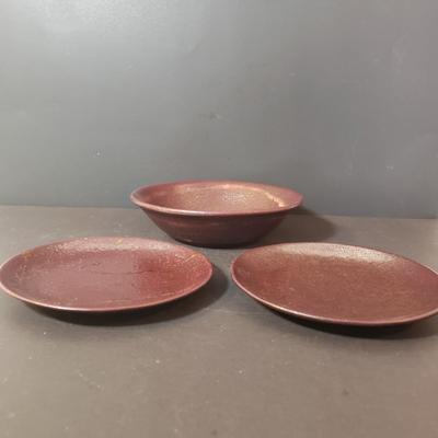 LOT 183K: Collection of Drip Glaze & Other Art Pottery Servingware