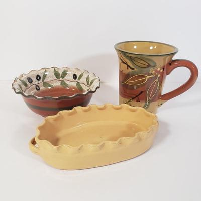 LOT 184K: Williams-Sonoma, Crate & Barrel, Terracotta & Assortment of Bowls made in Italy