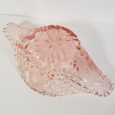 LOT 185K: Pink Depression Glass Decorative Bowl, Footed Dish, Stemware & More