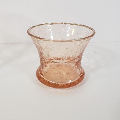 LOT 185K: Pink Depression Glass Decorative Bowl, Footed Dish, Stemware & More