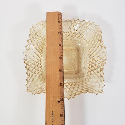 LOT 187K: Yellow West German Candlesticks, Large Iridescent Orange Bowl & More