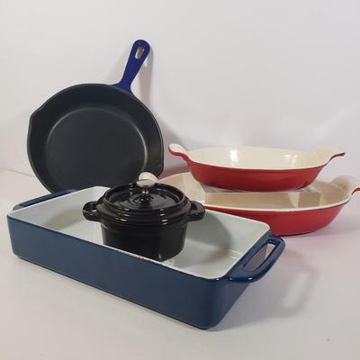 LOT 188K: Cast Iron Enameled Kitchenware by Invicta France, Well Equipped Kitchen & Others
