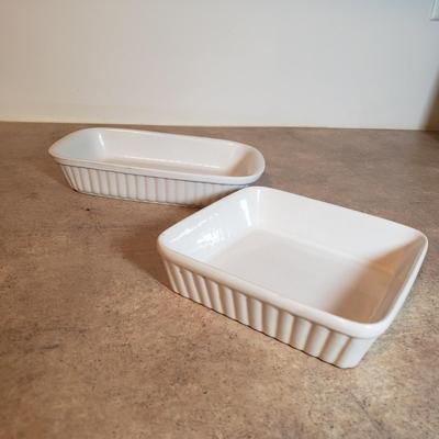 LOT 190K: Fiesta Blue Ice Lip Pitcher with Collection of Dishes & Bakeware