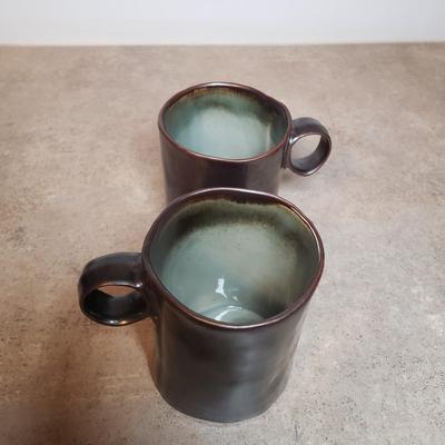 LOT 191K: Art Pottery Pitcher with Collection of Mugs-Some Signed