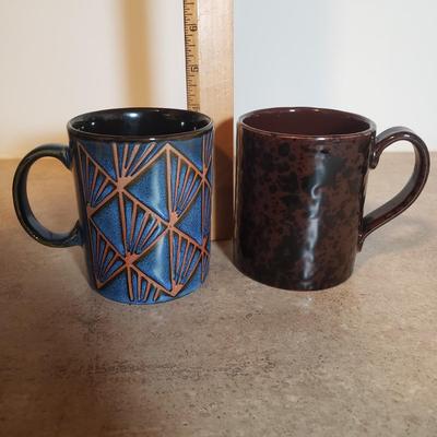 LOT 191K: Art Pottery Pitcher with Collection of Mugs-Some Signed