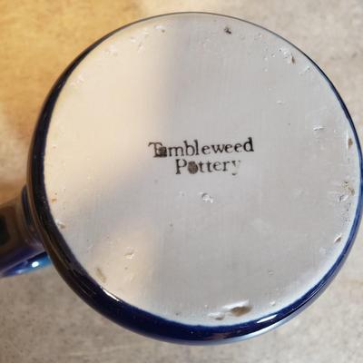 LOT 191K: Art Pottery Pitcher with Collection of Mugs-Some Signed