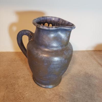 LOT 191K: Art Pottery Pitcher with Collection of Mugs-Some Signed
